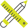 Pencil and ruler icon for Scenic Solutions